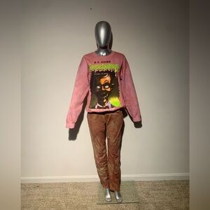 Goosebumps Pink Sweatshirt and Brown Pants Set